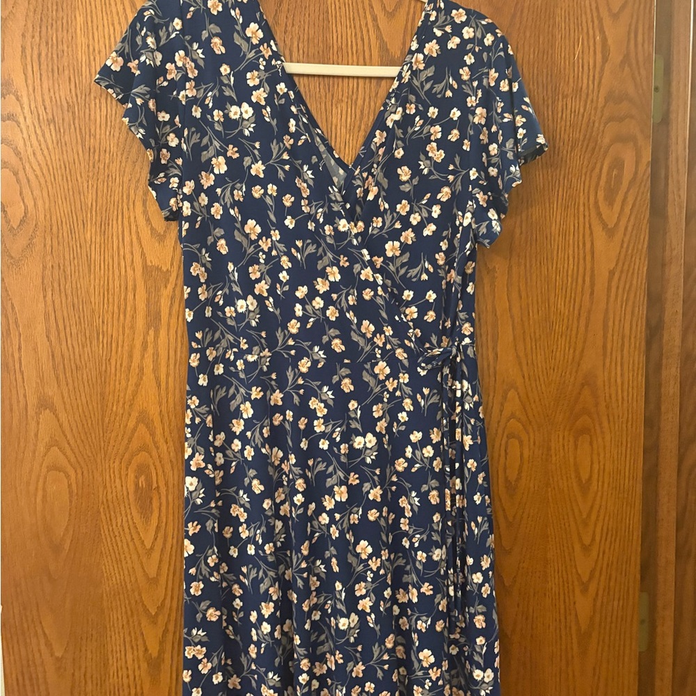 Kaileigh Blue Floral Midi Dress